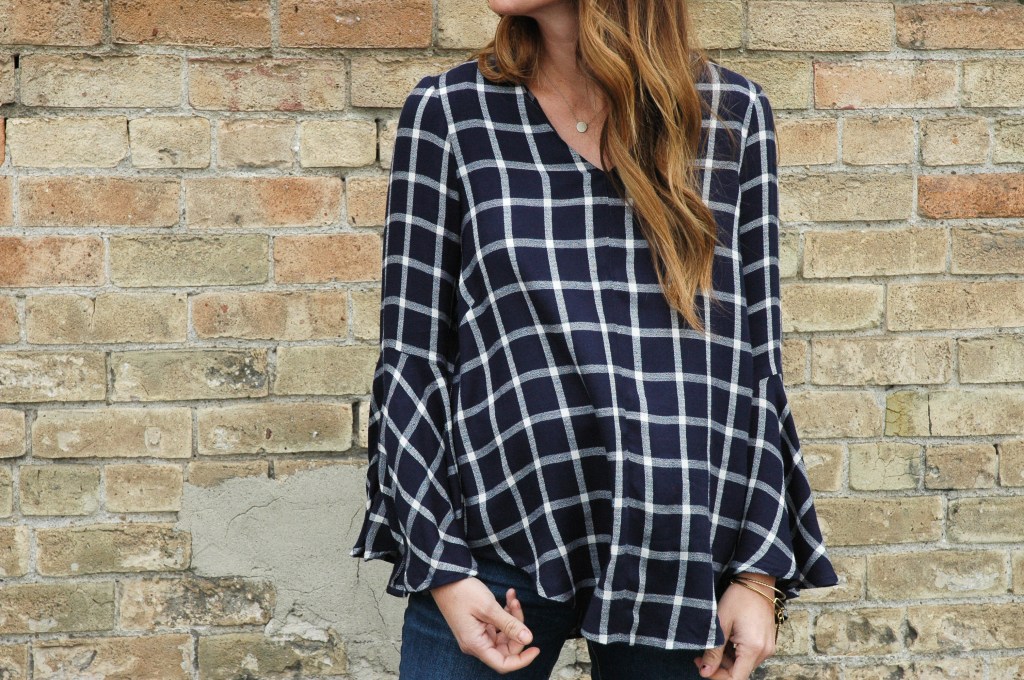 Dove Blouse in Windowpane&nbsp;Plaid