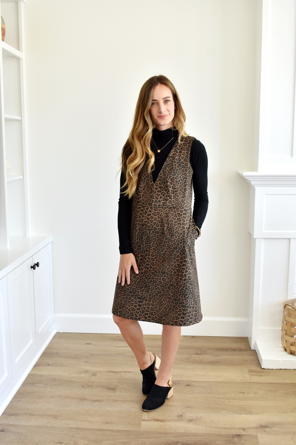 Cheetah Suede Pinafore Dress with&nbsp;JOANN
